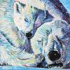 Sleeping Polar Bears, 16" x 16", acrylic on canvas