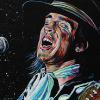 Stevie Ray Vaughan sings, 18" x 24", acrylic on canvas