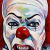 Tim Curry as Pennywise, 18" x 36", acrylic on canvas