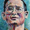 Bhumibol Adulyadej - Rama IX - former King of Thailand, 11" x 14", acrylic on canvas