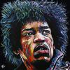 Jimi Hendrix, 30" x 30", acrylic on canvas