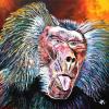 Baboon, 20" x 20", acrylic on canvas