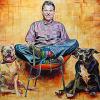 Robbie Picard with Boston and Shotta, 40" x 60"