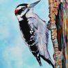 Downey Woodpecker, 14" x 18", acrylic on canvas