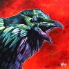 McTavish the Raven, 24" x 24", acrylic on canvas