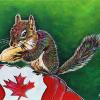 Canadian Squirrel, 11" x 14", acrylic on canvas