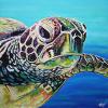 Westwood the Sea Turtle, 30" x 30", acrylic on canvas