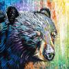 Psychedelic Black Bear, 24” x 24”, acrylic on canvas