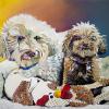 Mocha and Waffle, 16" x 16", acrylic on gallery canvas