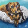 Shelby and Nikka, 16" x 16", acrylic on gallery canvas