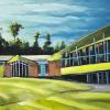 Ministik Chalet, 12" x 24", acrylic on gallery canvas