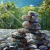 River Inuksuk, 12" x 16", acrylic on gallery canvas