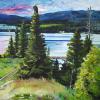 View from the Deck Windermere BC, 24" x 36", acrylic on gallery canvas