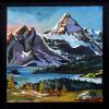 Mount Assiniboine, 3 x 6" x 6" triptych, acrylic on wood